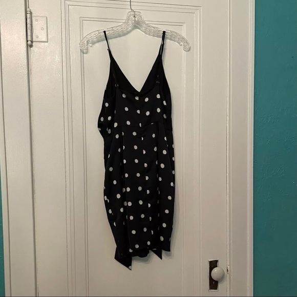 Shona Joy Black White Polka Dot Tie-Front Mini Dress Size 4 Cocktail Party - Picture 6 of 6